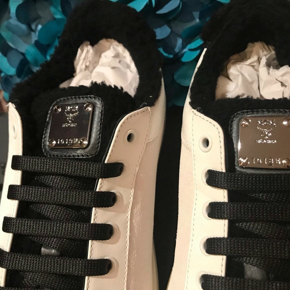 MCM Cognac White Milano Sneakers Low Tops - Picture 7 of 9